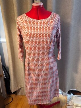 J. McLaughlin Women's Orange Patterned Sheath Dress